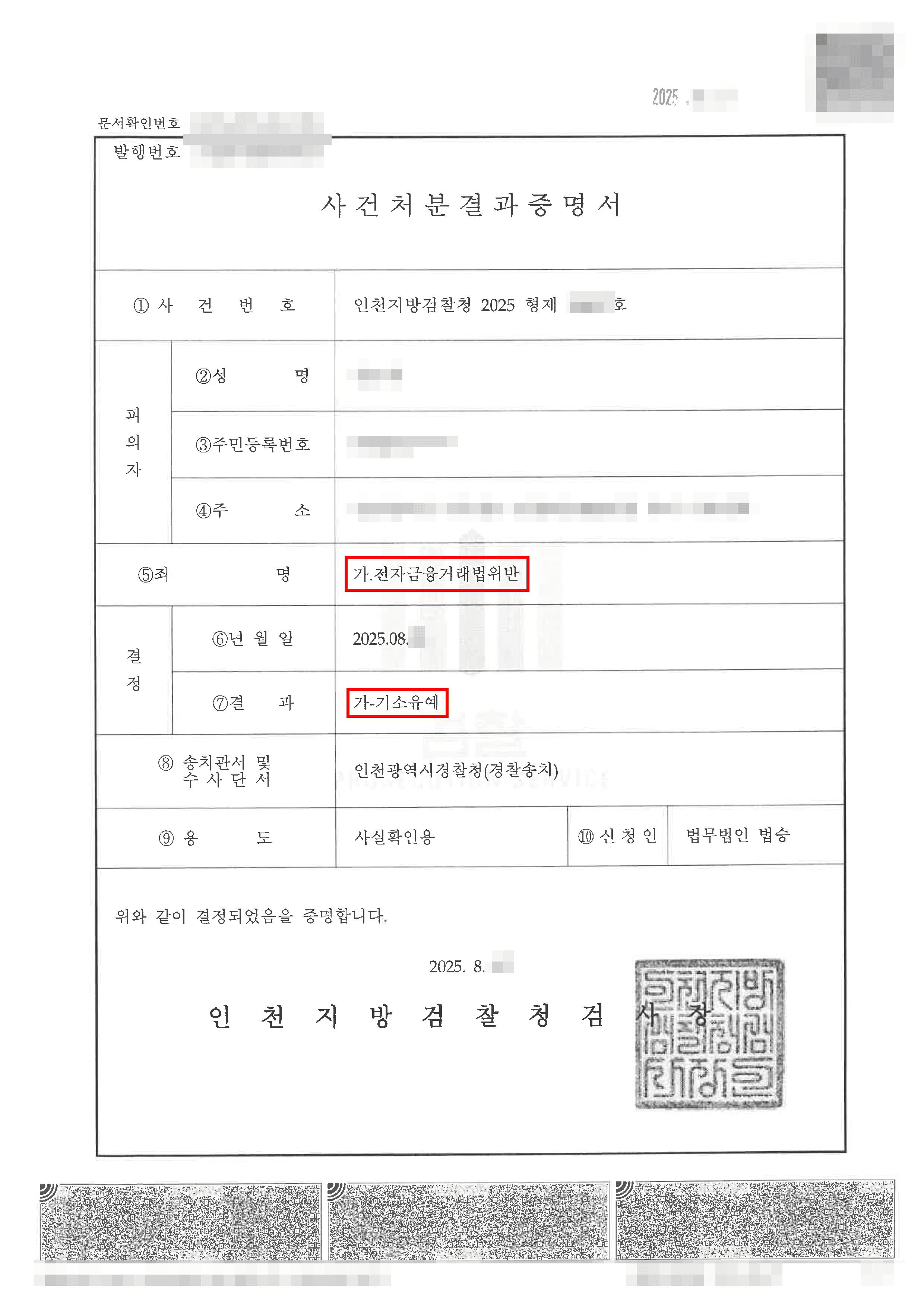 기소유예 | 대출사기 당해 전자금융거래법위반으로 입건된 의뢰인, 기소유예 처분