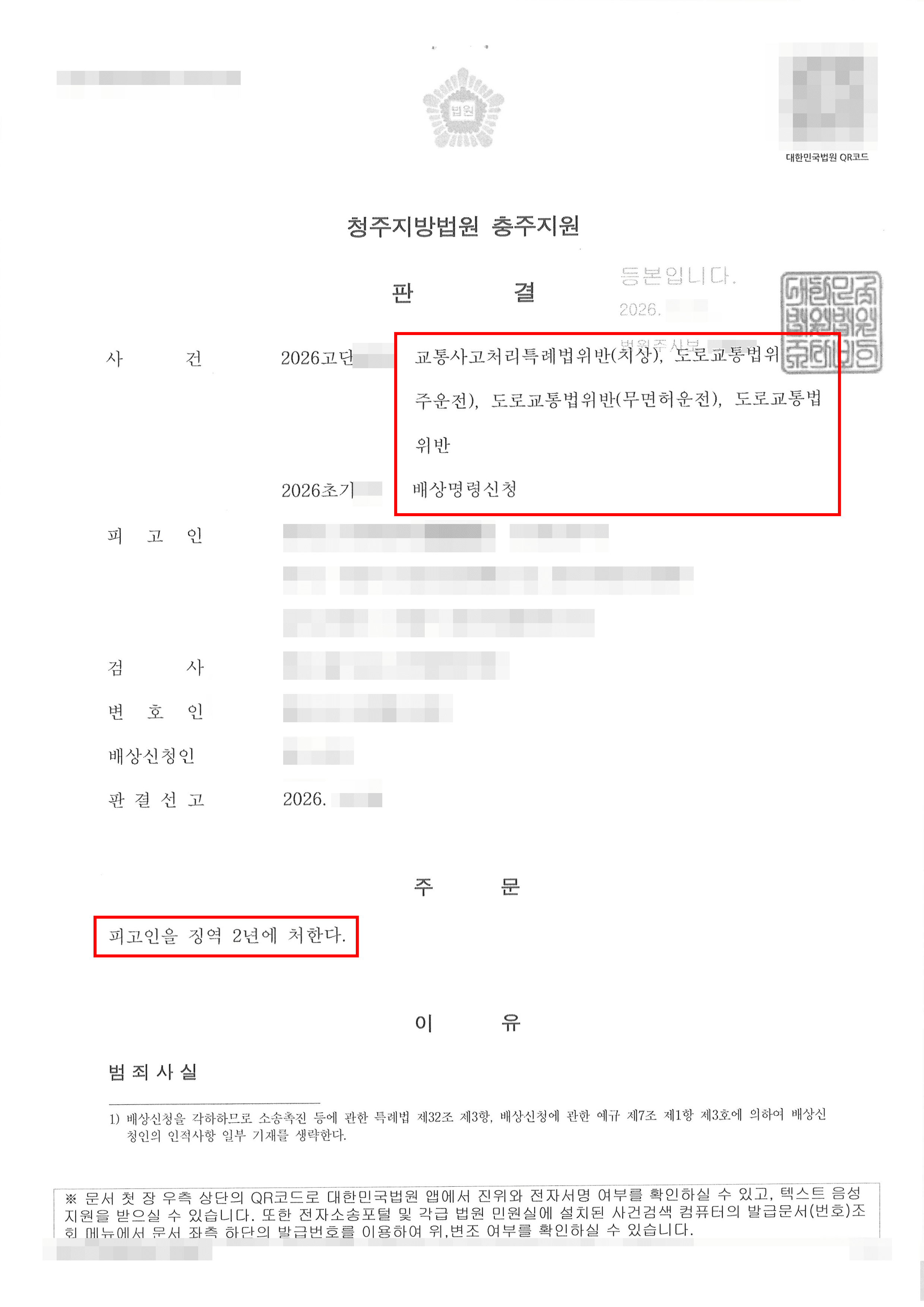 징역 2년(고소대리) | 만취·무면허 운전으로 동승자에게 중상해 입힌 가해자, 피해자 대리 통해 실형 구속