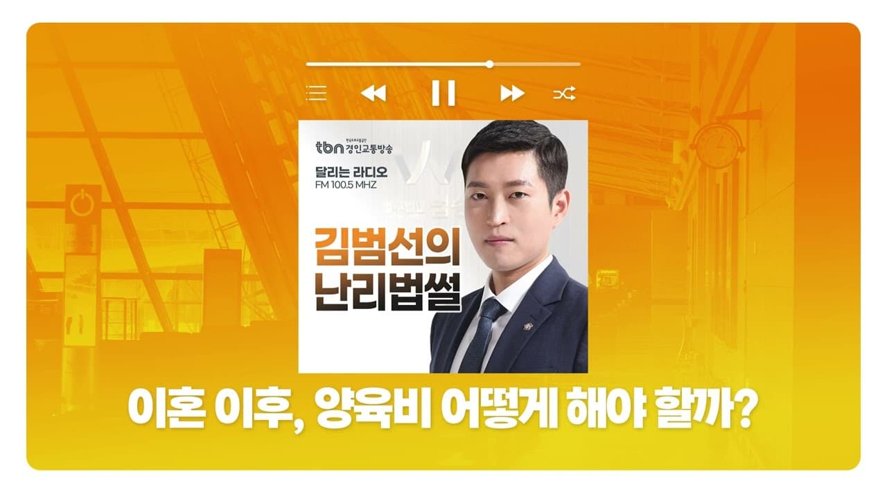 [인천형사전문변호사]TBN경인교통방송 '김범선의 난리법썰' - 이혼 이후, 양육비 어떻게 해야 할까? | 250416 방송